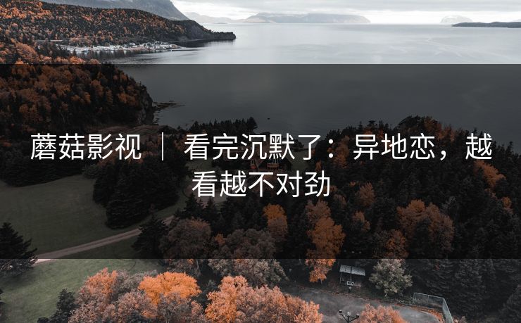 蘑菇影视 ｜ 看完沉默了：异地恋，越看越不对劲